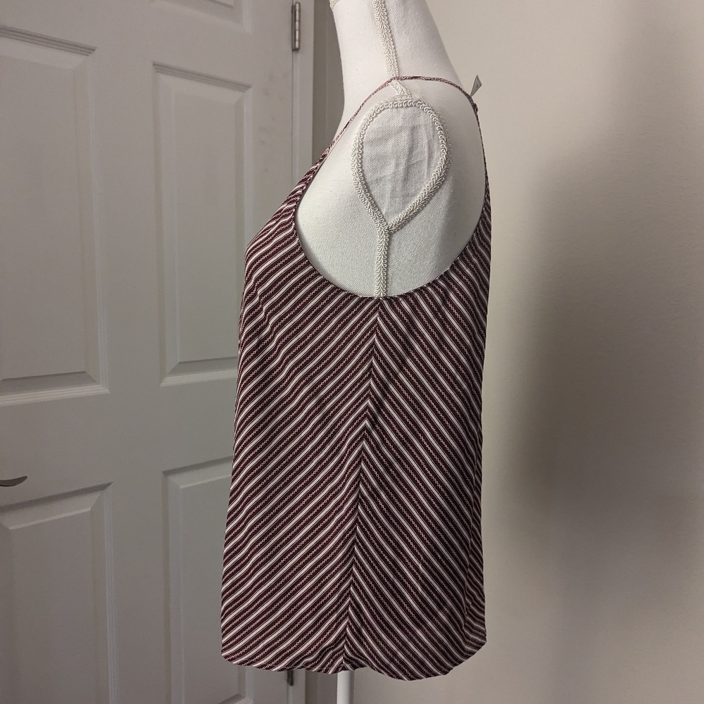 LOFT Pink and Burgundy Striped Halter Tank - Picture 8 of 9
